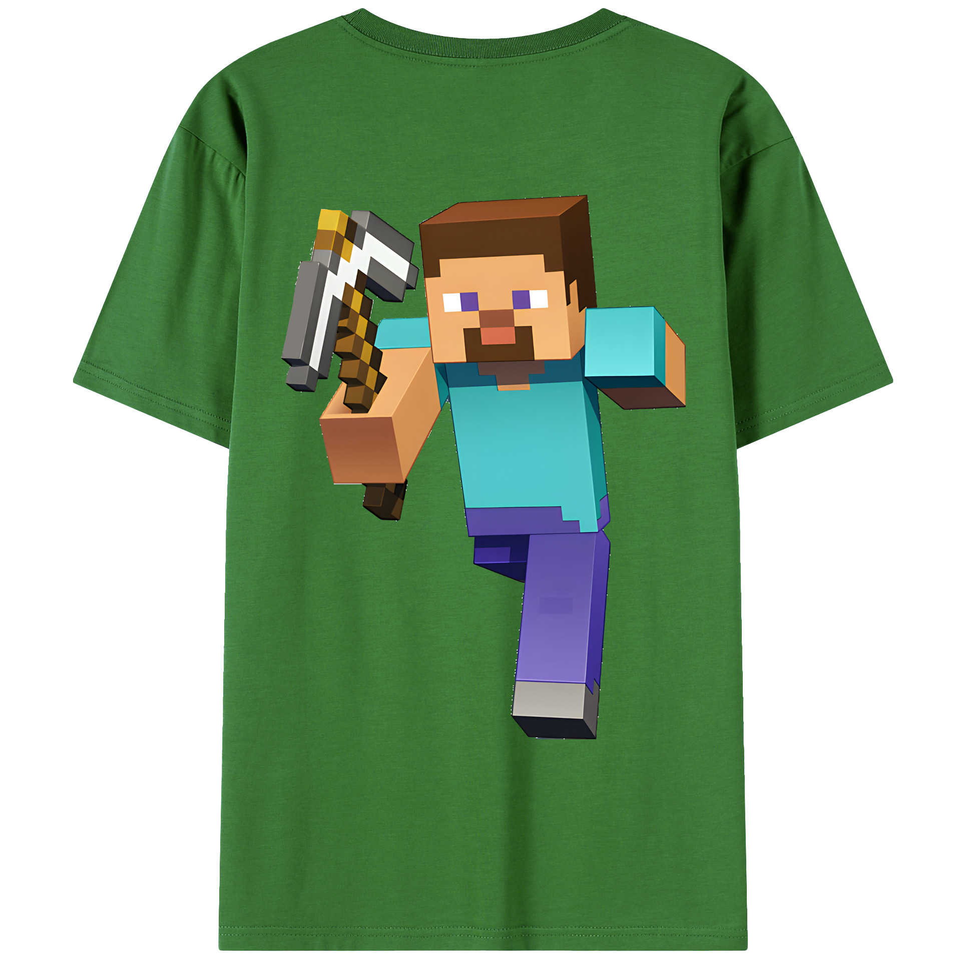 （画像用） マインクラフト ブロックの世界 Minecraft MC Block world レディース半袖Tシャツ(バックプリント)
